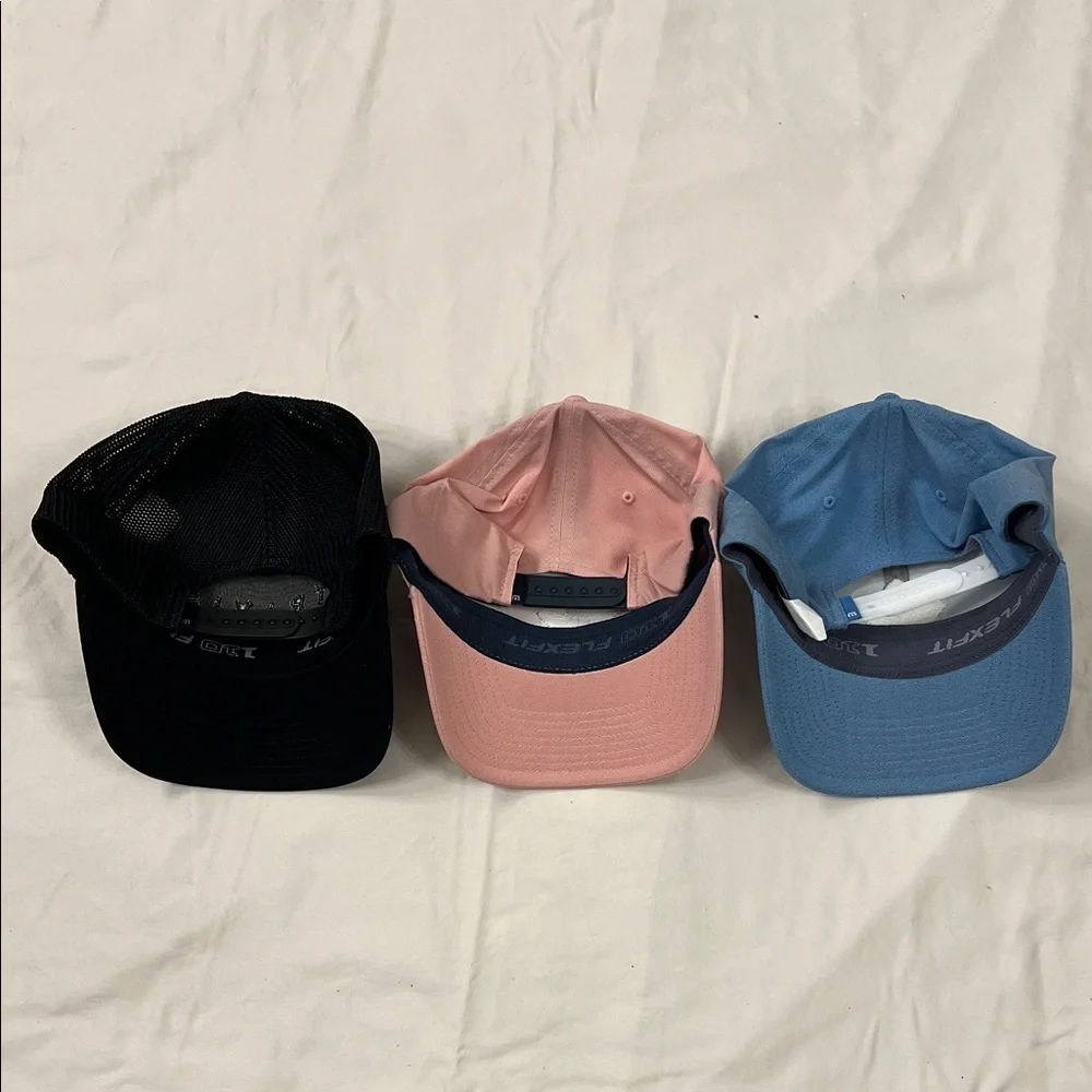3 New Travis Matthew Stylish hats - Black, Pink, and Blue - Picture 2 of 2